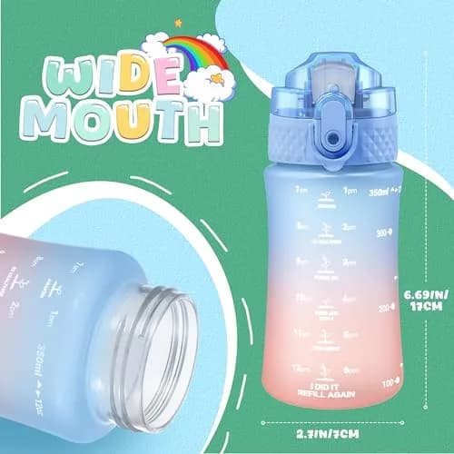 OLDLEY Kids Water Bottle for School, 355ml (12 oz) with Straw & Chug Lids, BPA-Free Tritan Plastic, Leak-proof, Dreamland thumbnail 6