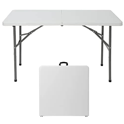 ZENY 4ft Portable Folding Table White | Indoor Outdoor Picnic Party Camp Dining thumbnail 8
