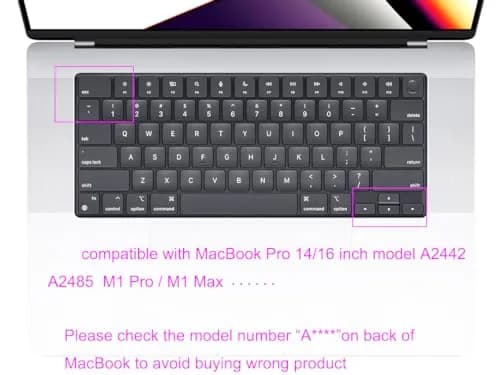 UHamn Arabic Language Keyboard Skin for MacBook Air 13.6 & 15, Pro 14 & 16 (Black, Silicone) | US Layout thumbnail 2