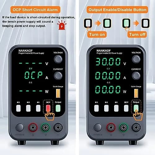 NANKADF 30V 10A DC Power Supply with USB Quick-Charge | Precision Encoder Knob & Memory Presets thumbnail 4
