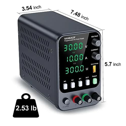 NANKADF 30V 10A DC Power Supply with USB Quick-Charge | Precision Encoder Knob & Memory Presets thumbnail 6