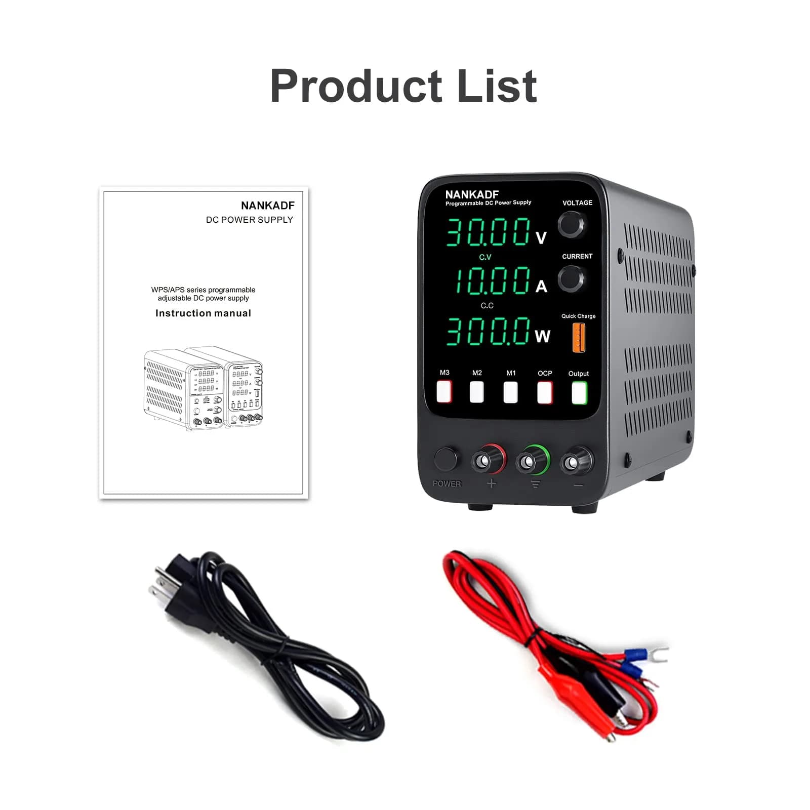 NANKADF 30V 10A DC Power Supply with USB Quick-Charge | Precision Encoder Knob & Memory Presets - view 7