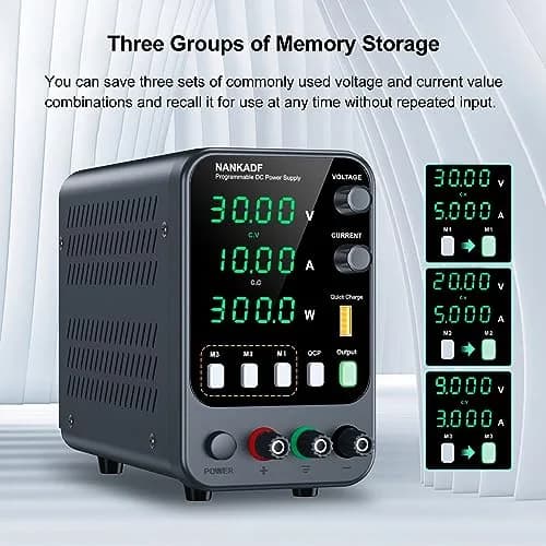 NANKADF 30V 10A DC Power Supply with USB Quick-Charge | Precision Encoder Knob & Memory Presets thumbnail 3