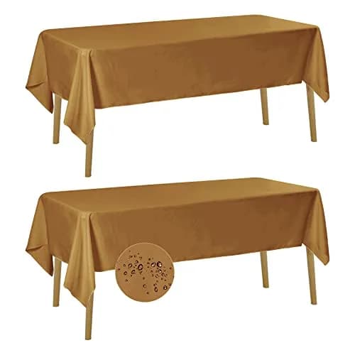 Fokitut 2 Pack Waterproof Rectangle Tablecloth 60x120 Inch | Stain & Wrinkle Resistant Polyester thumbnail 1