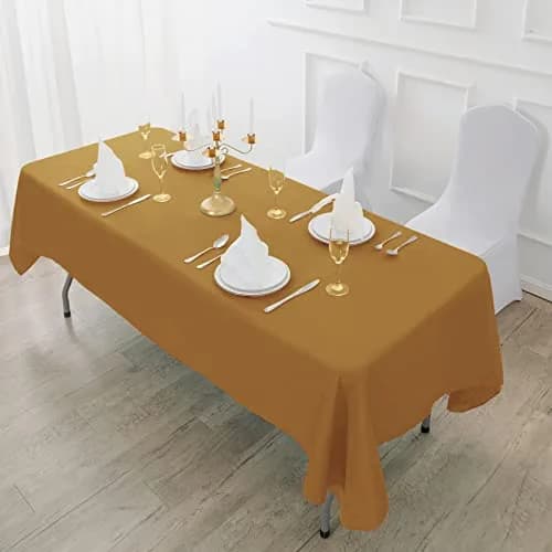 Fokitut 2 Pack Waterproof Rectangle Tablecloth 60x120 Inch | Stain & Wrinkle Resistant Polyester thumbnail 5