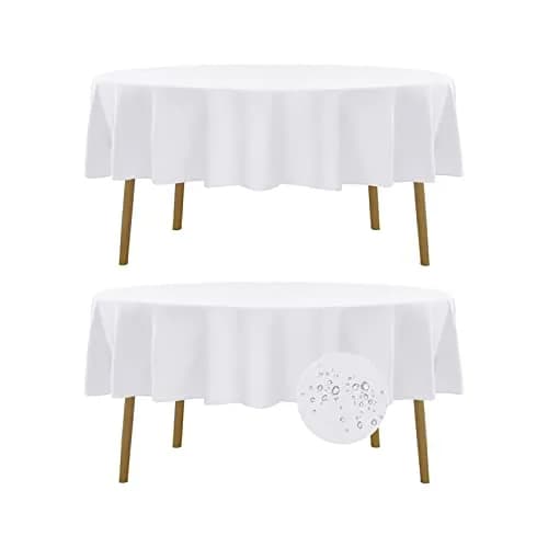 Fokitut Waterproof Round Tablecloth 70 Inch | Stain & Wrinkle Resistant Polyester thumbnail 1
