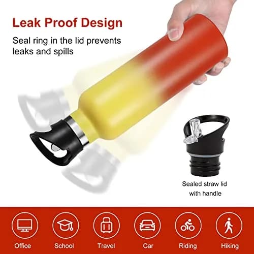 Neihepal Gradient Color Stainless Steel Water Bottle 24oz | Double Wall Vacuum Insulated for Hot & Cold (120 chars) thumbnail 5
