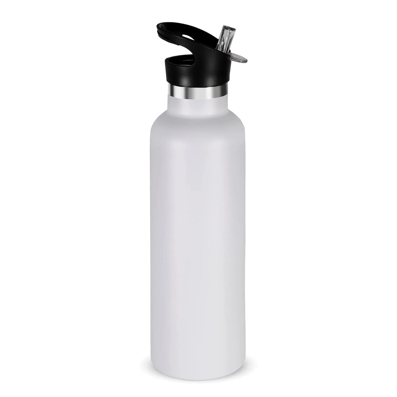 Neihepal White Stainless Steel Water Bottle 24oz | Double Wall Vacuum Insulated Travel Flask