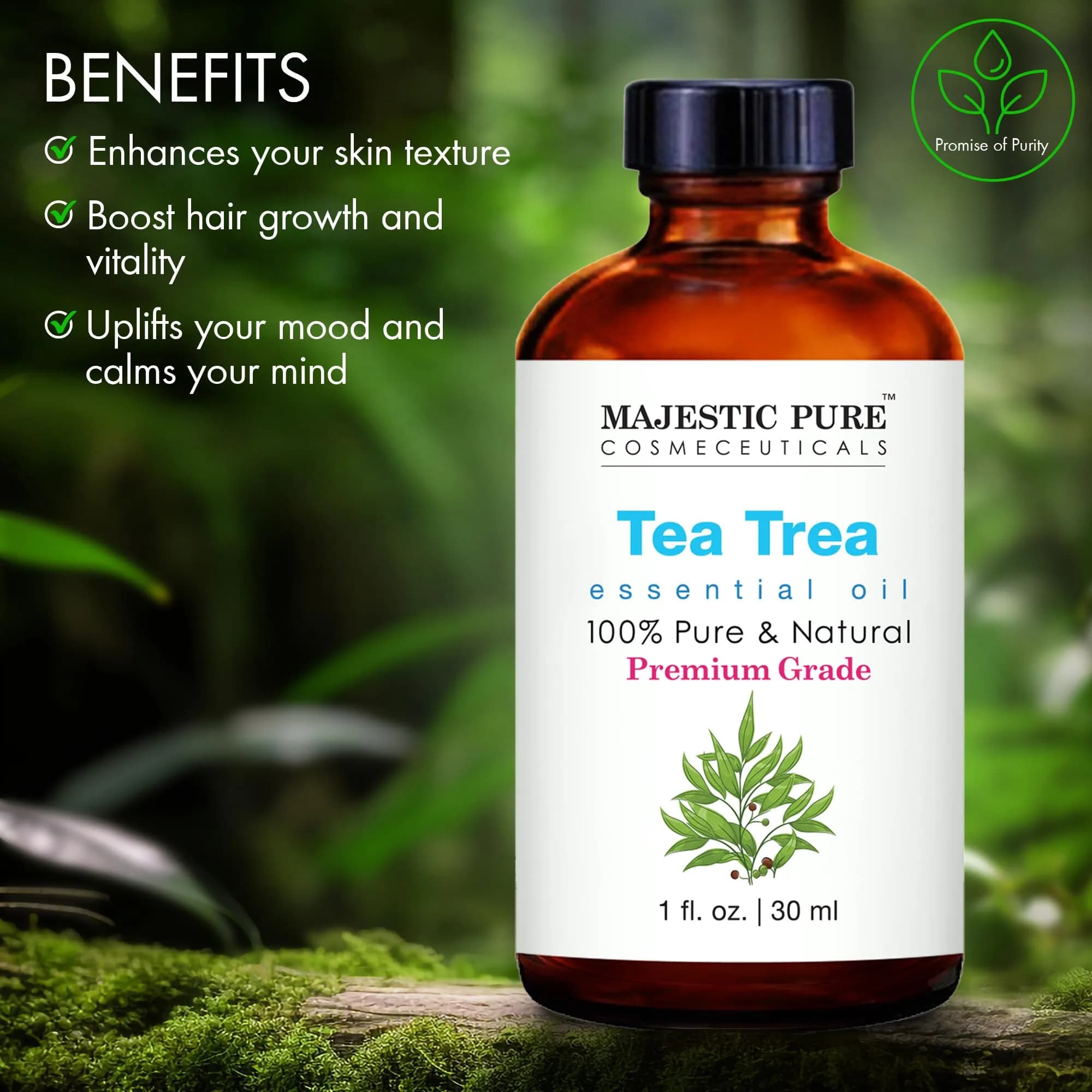 Majestic Pure Tea Tree Essential Oil 1 Fl Oz (30ml) | Pure & Natural for Diffuser, Aromatherapy, Soap & Candle Making - view 4