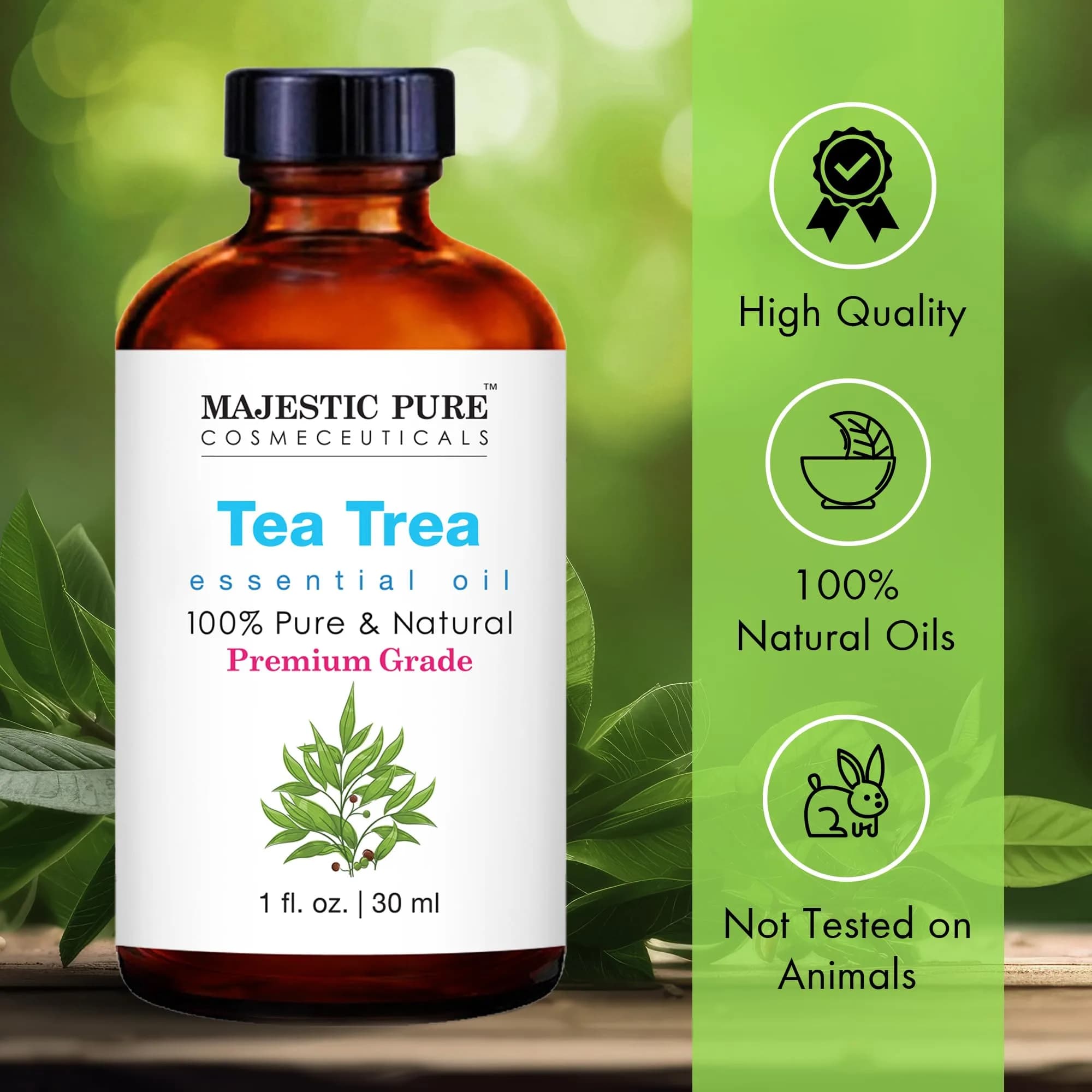 Majestic Pure Tea Tree Essential Oil 1 Fl Oz (30ml) | Pure & Natural for Diffuser, Aromatherapy, Soap & Candle Making - view 5