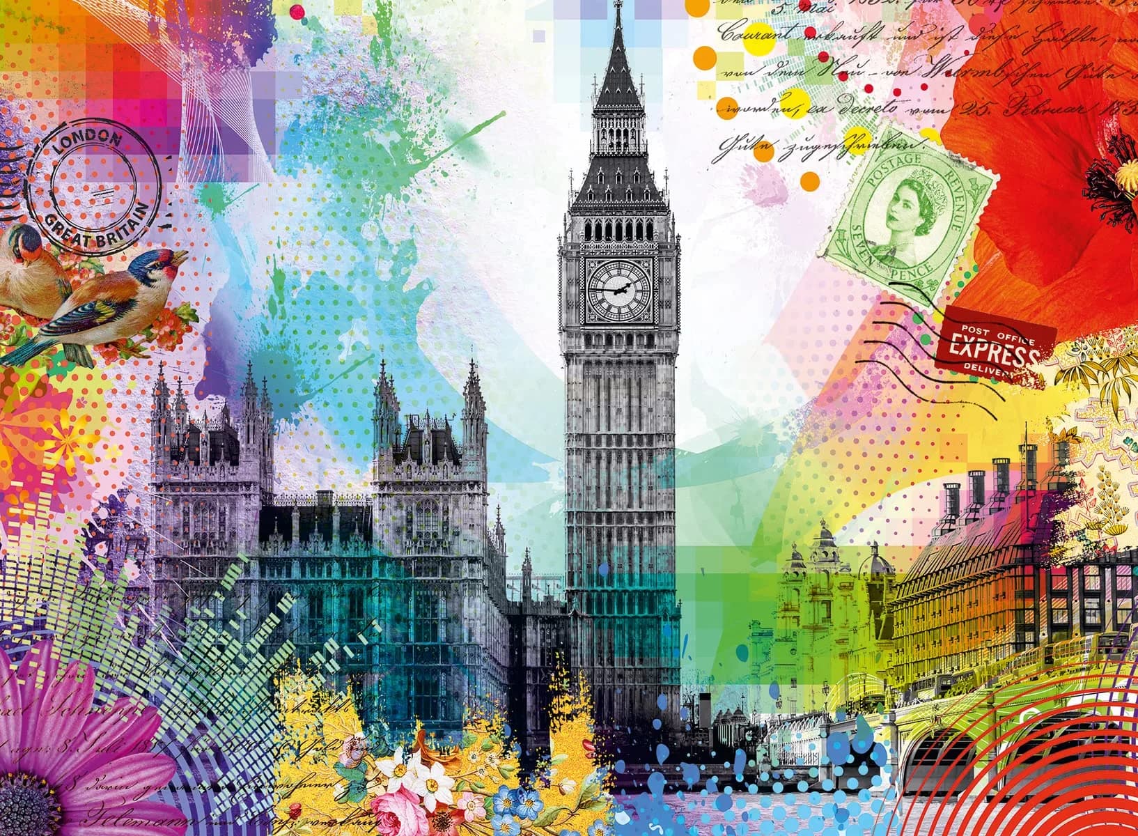 Ravensburger London Postcard 500-Piece Jigsaw Puzzle for Adults | Vibrant & Unique London Scene | Perfect Interlocking Fit | Long-Lasting Quality | Ideal for Ages 12 & Up — Multicolor