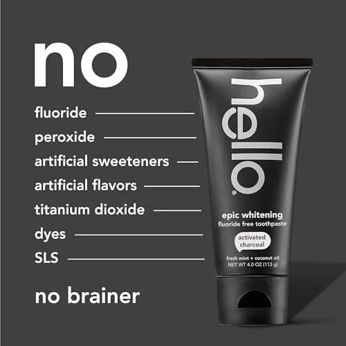 hello Epic Whitening Activated Charcoal Fluoride Free Toothpaste 4 oz (118ml) Tubes | Whitens Naturally thumbnail 6