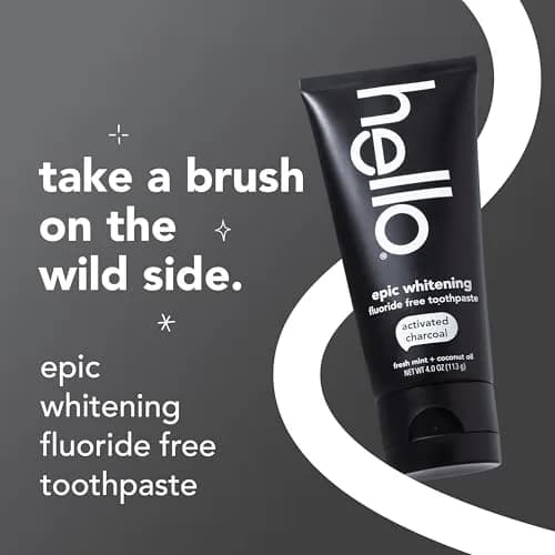 hello Epic Whitening Activated Charcoal Fluoride Free Toothpaste 4 oz (118ml) Tubes | Whitens Naturally thumbnail 2