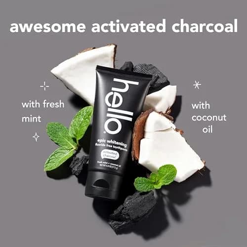 hello Epic Whitening Activated Charcoal Fluoride Free Toothpaste 4 oz (118ml) Tubes | Whitens Naturally thumbnail 3