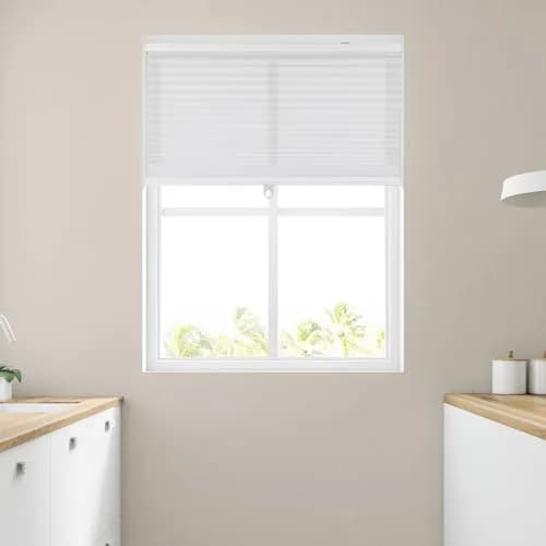 Calyx Interiors Pleated Fabric Window Shades, 40" W x 60" H, White | Cordless Light Filtering Window Shade thumbnail 2