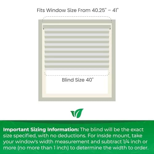 Calyx Interiors Pleated Fabric Window Shades, 40" W x 60" H, White | Cordless Light Filtering Window Shade thumbnail 3