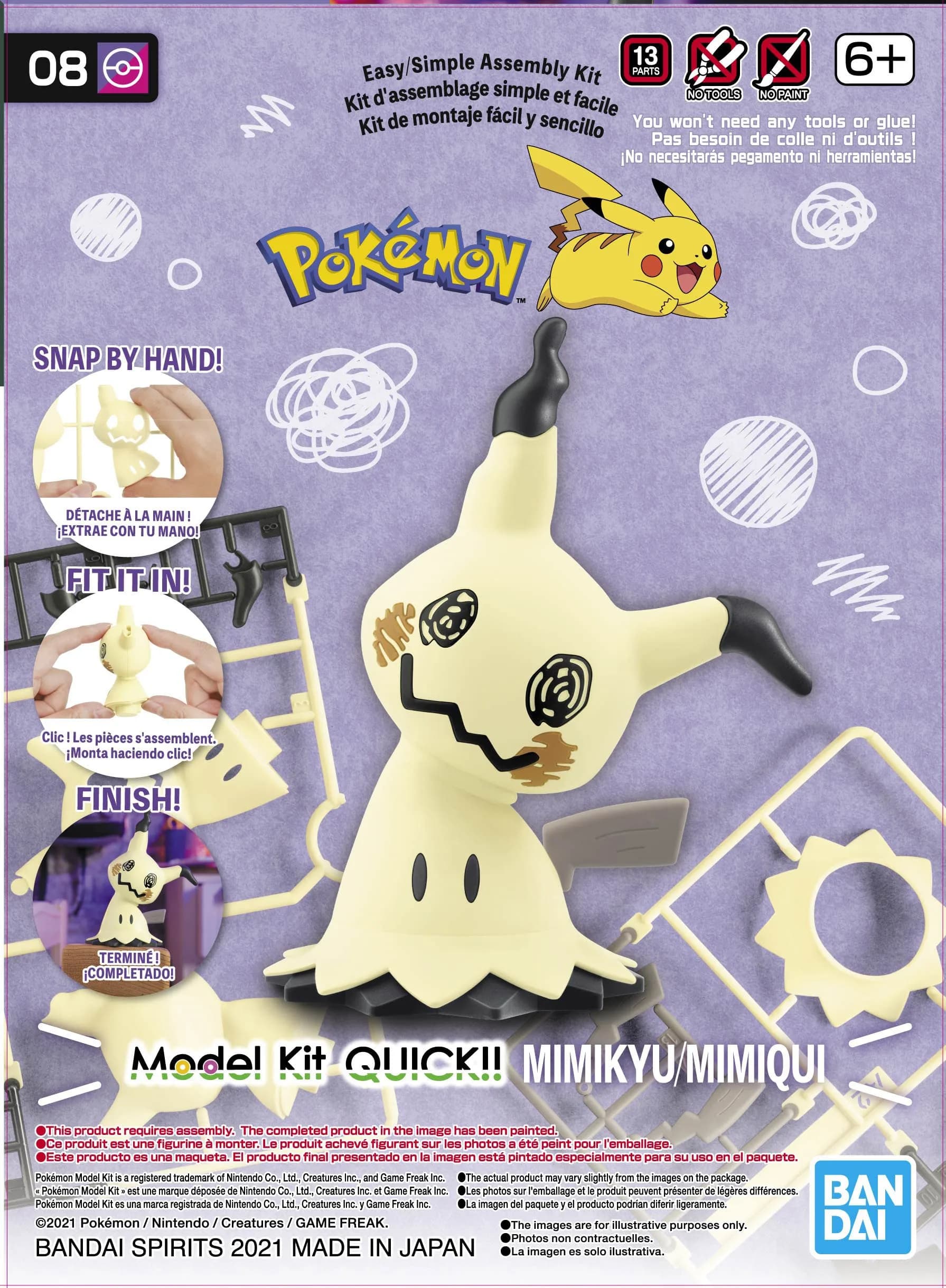 Bandai Hobby Pokémon Mimikyu Model Kit 9.4 cm (3.7 Inch) | Snap-Together Fun for All Ages - view 4