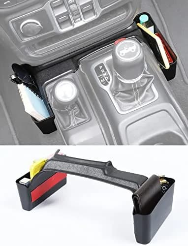 Savadicar GT-2 Shifter Storage Box with Microfibers | Jeep Wrangler & Gladiator Organizer, Black, 1 PC thumbnail 1