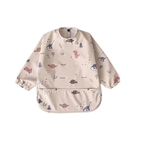 GZMM Waterproof Baby Bibs Long Sleeve Feeding Bib with Food Catcher, Easy Clean & Washable | Infant Toddler Bibs for 6-24 Months thumbnail 1