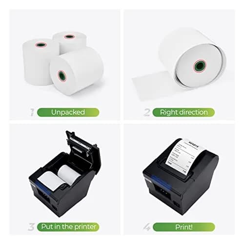 MUNBYN Thermal Receipt Paper 3 1/8" x 230ft (80mm x 70.1m) | BPA Free, 10 Rolls for POS Printers thumbnail 6