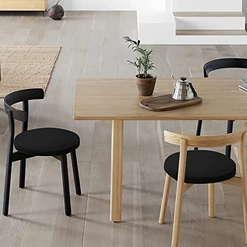 HFATMOS Black Round Stool Covers 2 Pcs | Elastic Circle Seat Slipcovers for 12-15 inch Stools thumbnail 2