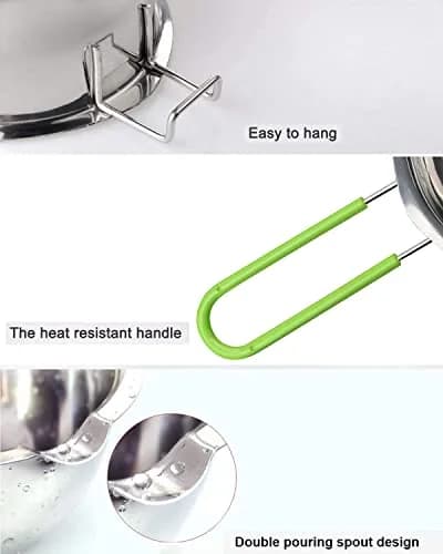 SONGZIMING Double Boiler Pot Set 600ml & 1600ml with Silicone Spatula | Induction Compatible Melting Pot thumbnail 5
