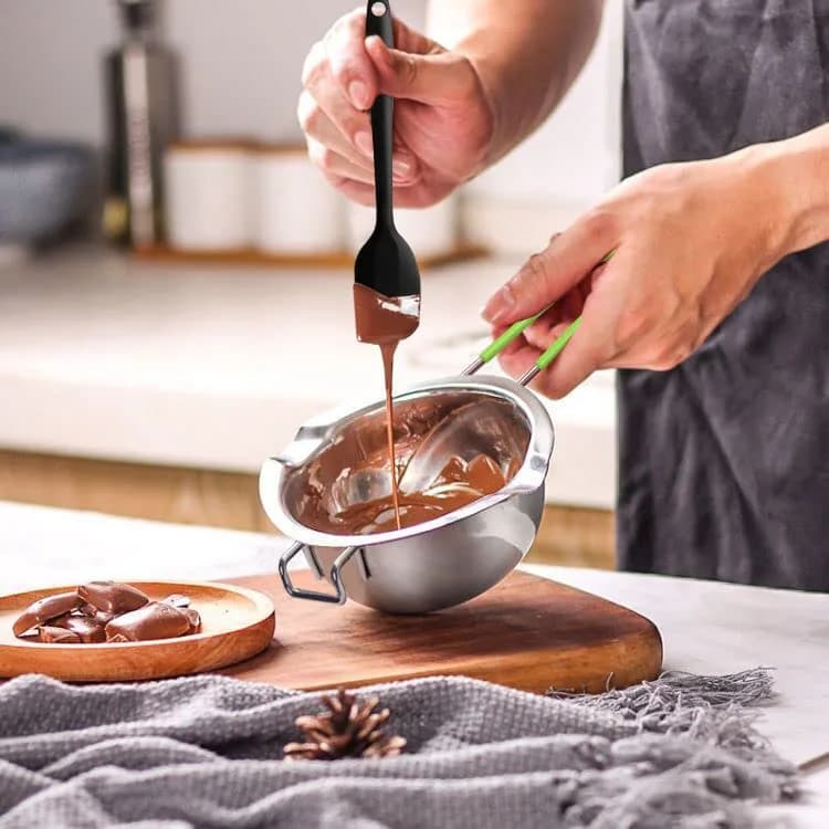 SONGZIMING Double Boiler Pot Set 600ml & 1600ml with Silicone Spatula | Induction Compatible Melting Pot thumbnail 6