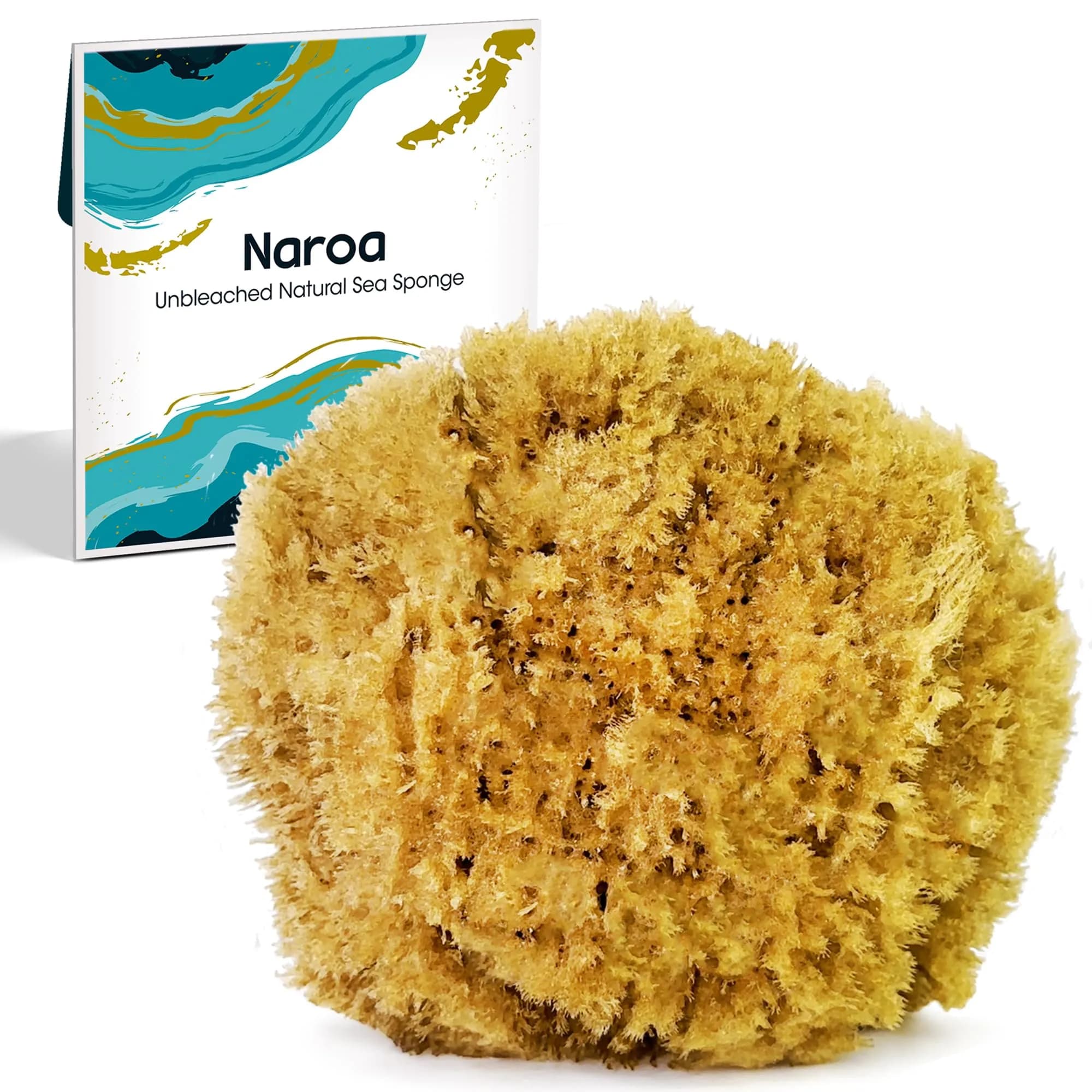 Naroa Exfoliating Natural Sea Sponge for Shower X Large | Bath Loofah for Healthy Skin — Medium