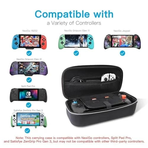 NexiGo Switch Controller Grip Carrying Case for Nintendo Switch/Switch OLED | 10 Game Card Holders, Waterproof, Drop & Dust Resistant thumbnail 3