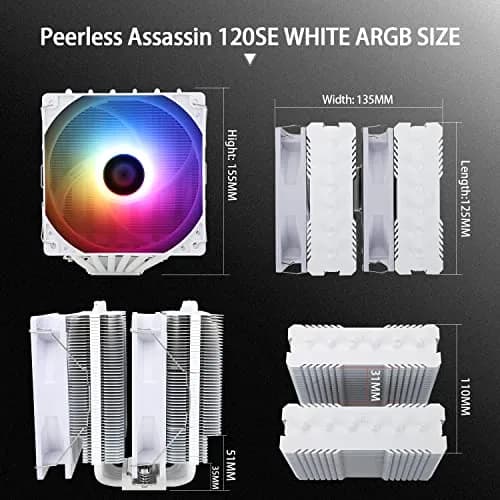 Thermalright Peerless Assassin 120 SE ARGB White CPU Air Cooler | 6 Heat Pipes, Dual 120mm PWM Fans, LGA1700/AM5 Compatible thumbnail 6