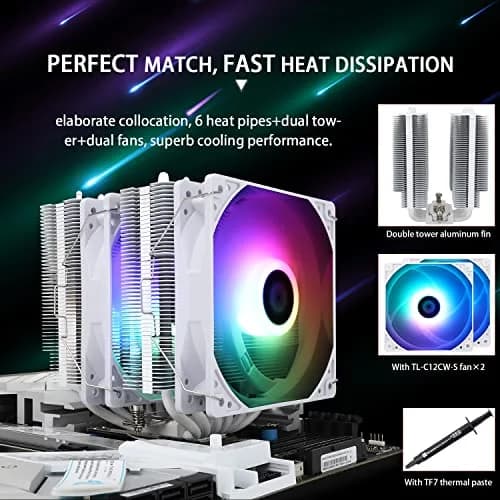 Thermalright Peerless Assassin 120 SE ARGB White CPU Air Cooler | 6 Heat Pipes, Dual 120mm PWM Fans, LGA1700/AM5 Compatible thumbnail 3