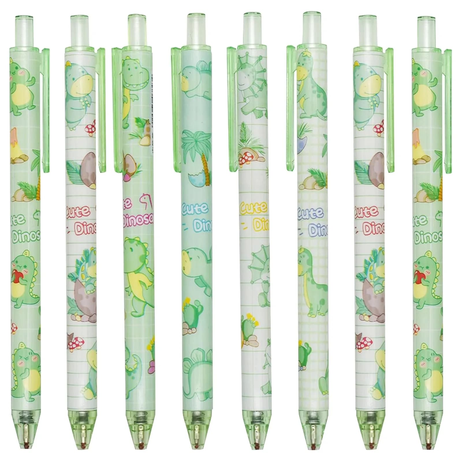 Maydahui Retractable Dinosaur Gel Pens 12-Pack (0.5mm Fine Point, Black Ink) | Smooth Writing for Students & Office - main product image