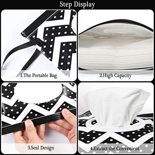 FEBSNOW Baby Wipe Dispenser 2 Pack | Portable Wet Wipe Holder Container for Diaper Bags thumbnail 3
