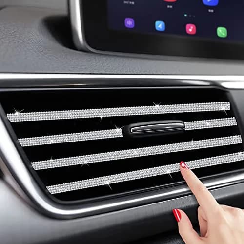 INSAUTO Bling Car Vent Outlet Trim 10-Pack | Sparkly Rhinestone Interior Decoration for Women thumbnail 2