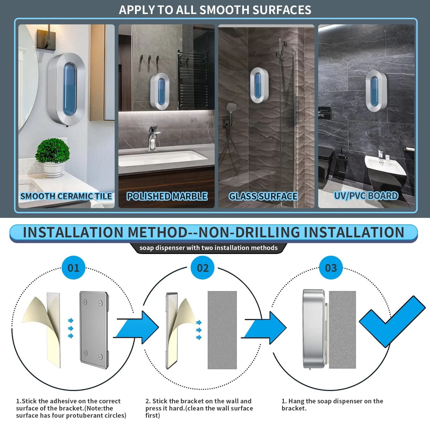 Haiaoxonr Automatic Soap Dispenser 700ml | Touchless Wall Mount for Bathroom & Kitchen - view 6