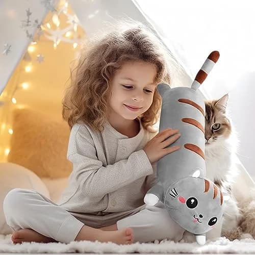 AFAN Long Cat Plush 42 Inch | Cute Realistic Body Stuffed Animal Pillow for Kids & Adults thumbnail 4