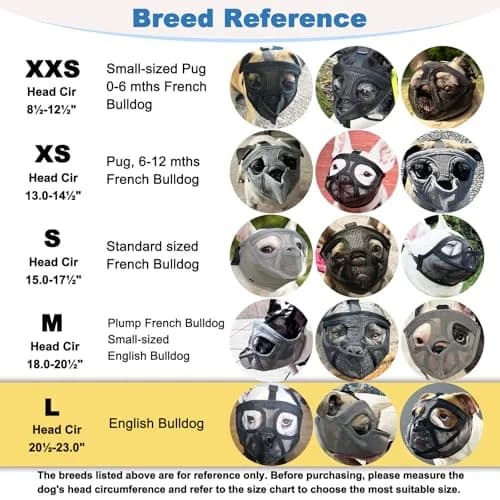 BARKLESS French Bulldog Muzzle, Full Panting Mesh Short Snout | Breathable, Adjustable for Large Dogs thumbnail 5