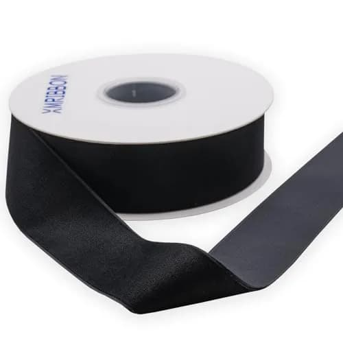 XMRIBBON Black Velvet Ribbon Single Sided 3.8 cm (1 1/2 Inch) by 9.14 m (10 Yards) Spool | Classic Solid Nylon Craft Ribbon thumbnail 3