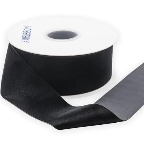 XMRIBBON Black Velvet Ribbon Single Sided, 5.08 cm (2 Inch) x 9.14 m (10 Yards) Spool | Classic Solid Craft Ribbon thumbnail 3