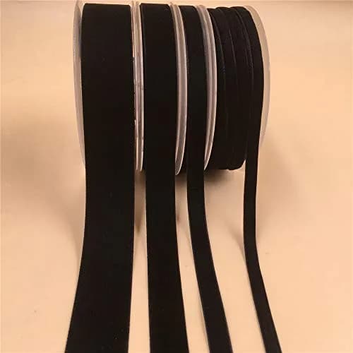 XMRIBBON Black Velvet Ribbon Single Sided 2.54 cm (1 Inch) x 9.14 m (10 Yards) Spool | Classic Solid Nylon Craft Ribbon thumbnail 7