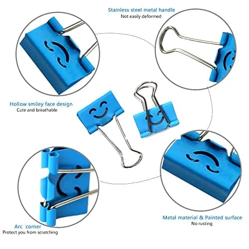 Auson 128 Pcs Colorful Paperclips and Binder Clips Set | 10 Patterns, Rust-Resistant, Holds Up To 50 Sheets thumbnail 4
