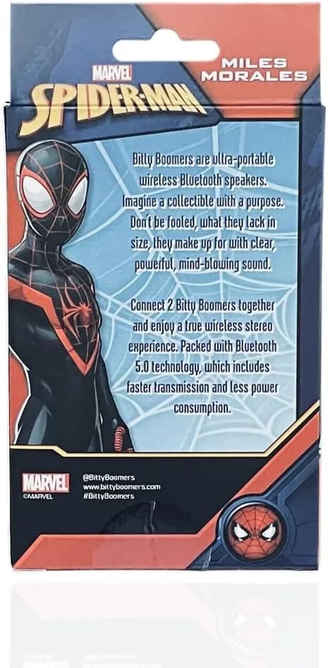 Bitty Boomers Miles Morales Mini Bluetooth Speaker 5cm (2") | Sync 2 for Stereo Mode thumbnail 5