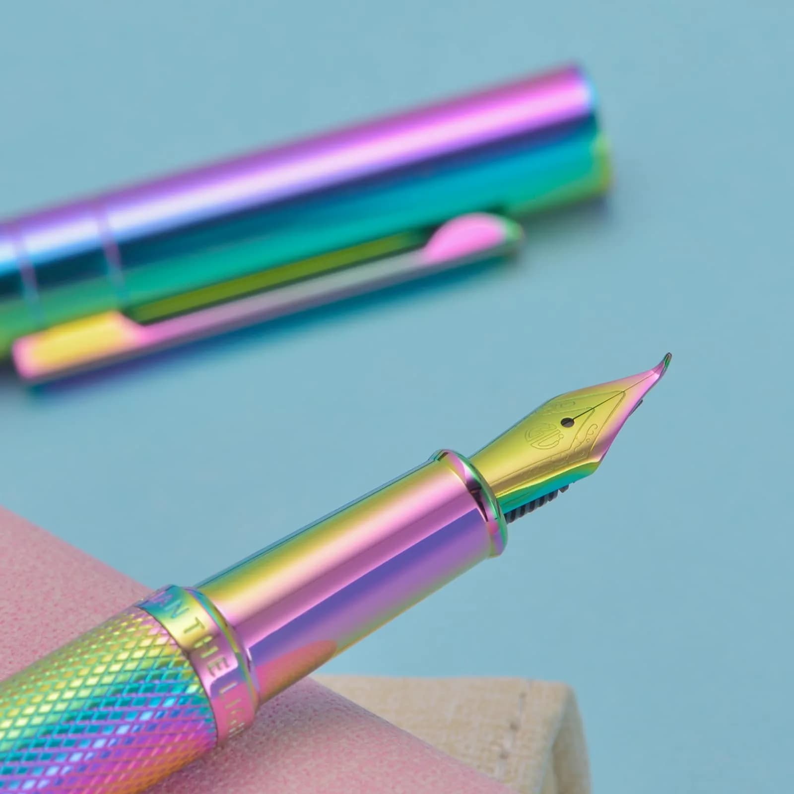 Asvine Hongdian Forest Fountain Pen Bent Nib Rainbow Color 1.0mm (13.8cm) | Smooth Ink Flow for Professionals - view 6