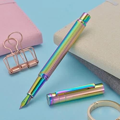 Asvine Hongdian 1851 Rainbow Fountain Pen with Fine Point Nib for Smooth Daily Writing thumbnail 4