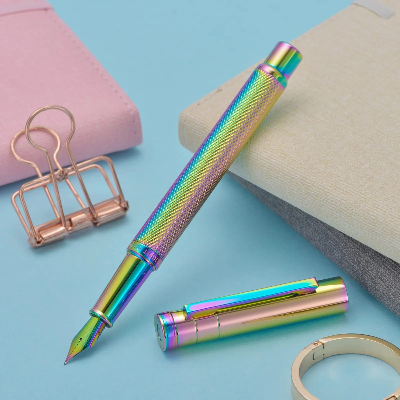 Asvine Hongdian 1851 Rainbow Fountain Pen with Fine Point Nib for Smooth Daily Writing - view 4