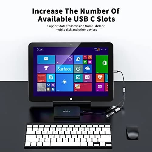 MOGOOD USB C to Dual USB C Female Adapter, 2 Ports, 5V/0.9A Output | Expands One USB-C to Two USB-C Data Ports thumbnail 4
