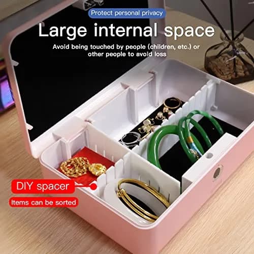 AICase Biometric Fingerprint Safe Box Pink | Rechargeable Lock Box for Home Office Travel thumbnail 5