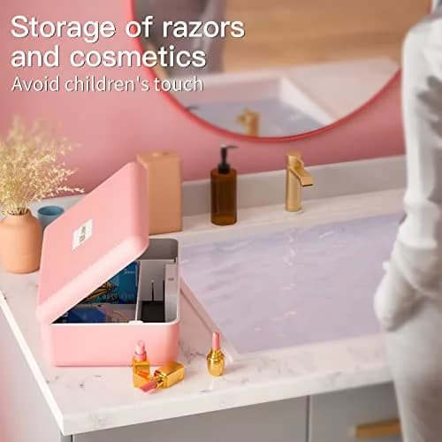 AICase Biometric Fingerprint Safe Box Pink | Rechargeable Lock Box for Home Office Travel thumbnail 7