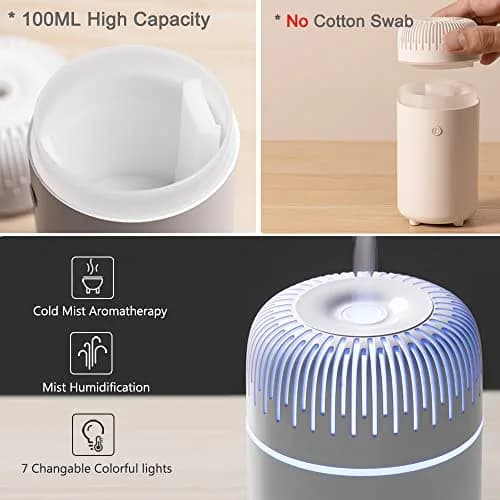 UrrSovv USB Car Diffuser Humidifier 100ml (3.38 Fl Oz) | Ultrasonic Cool Mist for Car & Home thumbnail 6