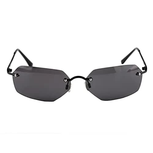 RCXKOOM Agent Smith Matrix Sunglasses | Polarized Square Rimless Metal Frame 62mm Lens thumbnail 4